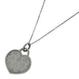 Tiffany Co Heart Motif Necklace GO Sterling Silver